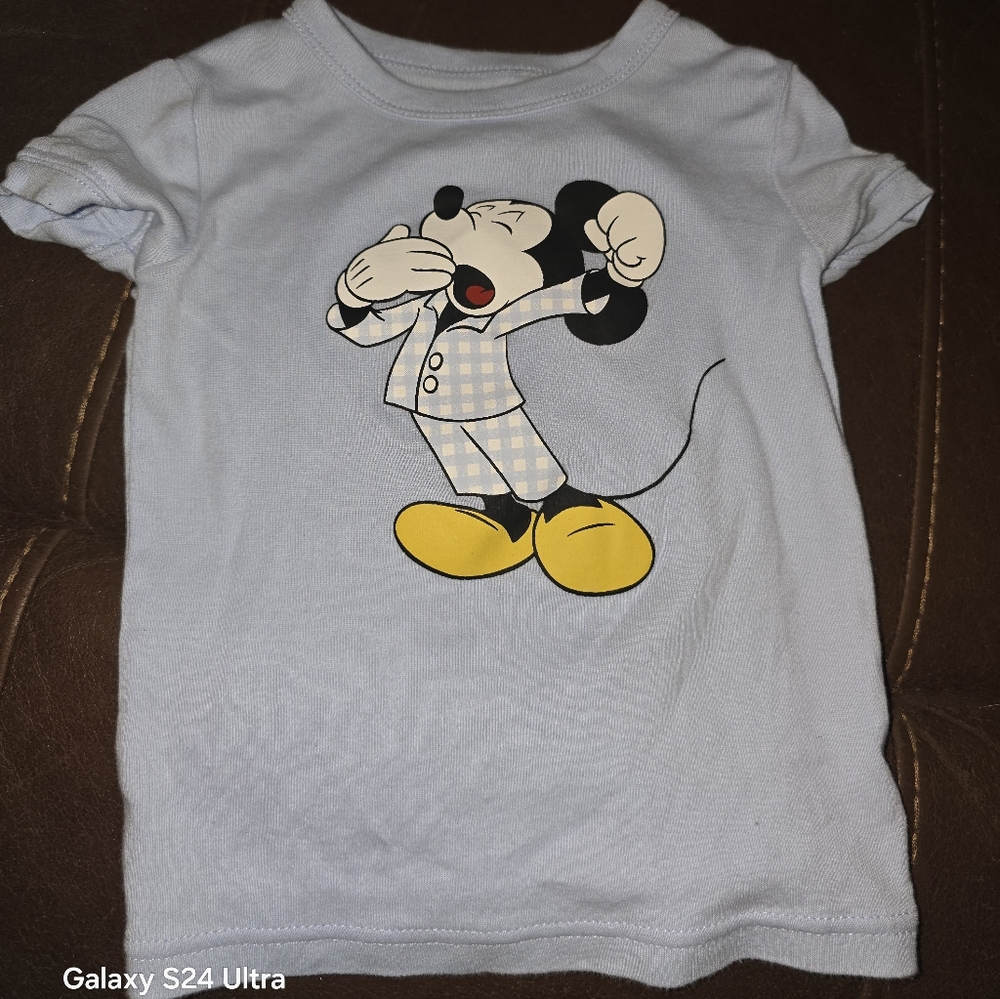 Disney Light Blue Mickey Mouse Pajama Shirt